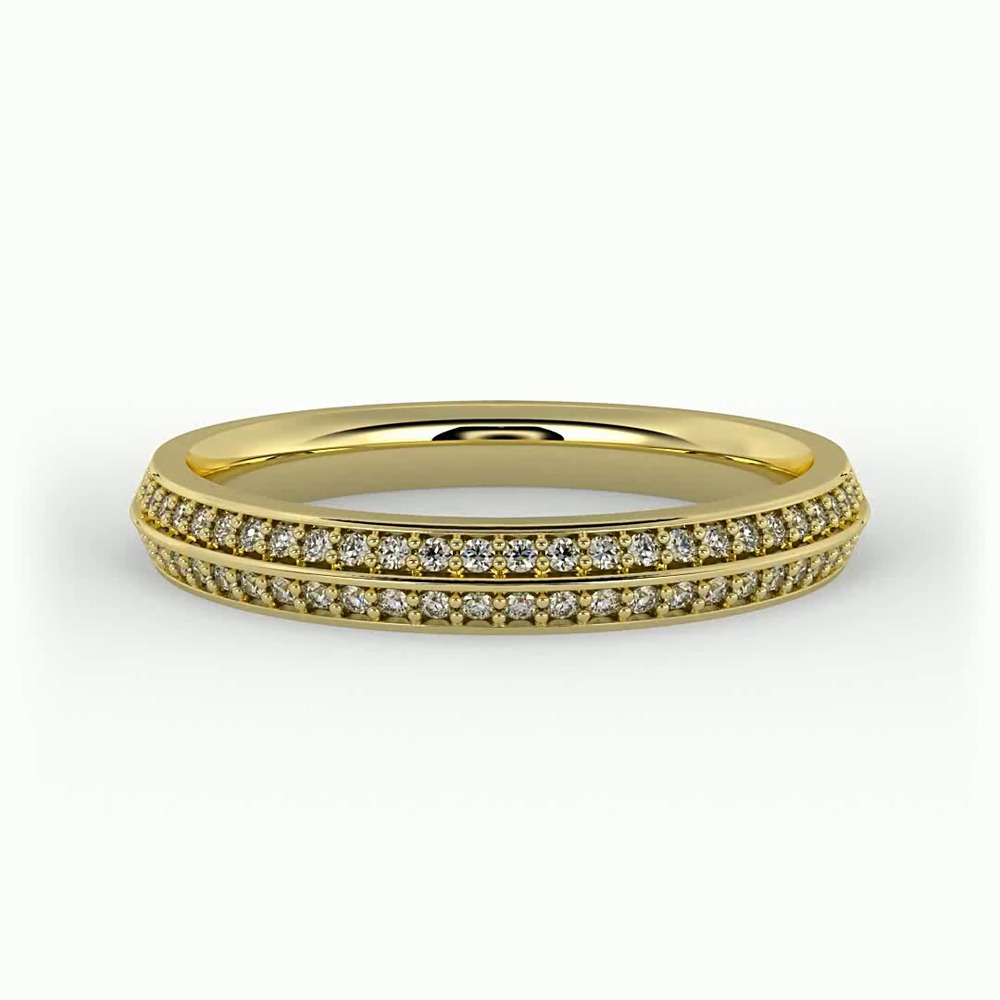 360 degree view of Phoenix Double Row Pave Band