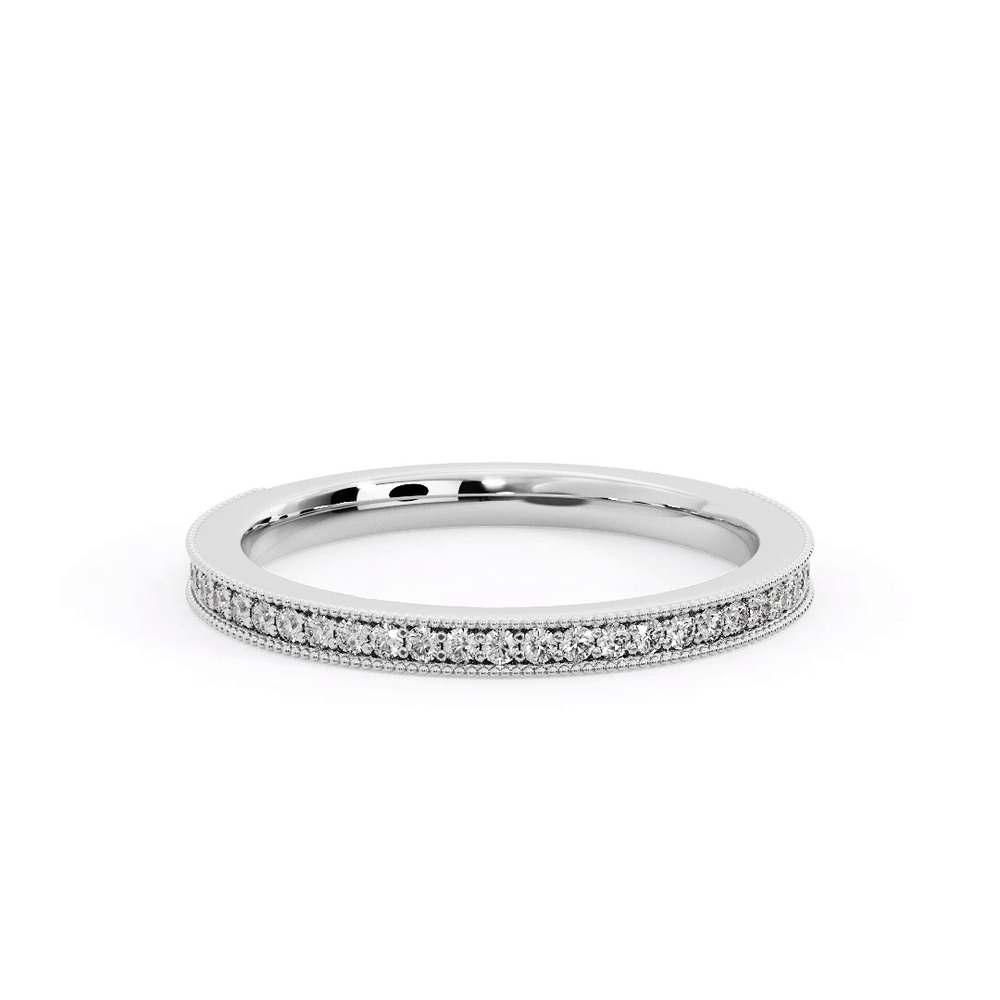 360 degree view of Ryleigh Milgrain Pave Band
