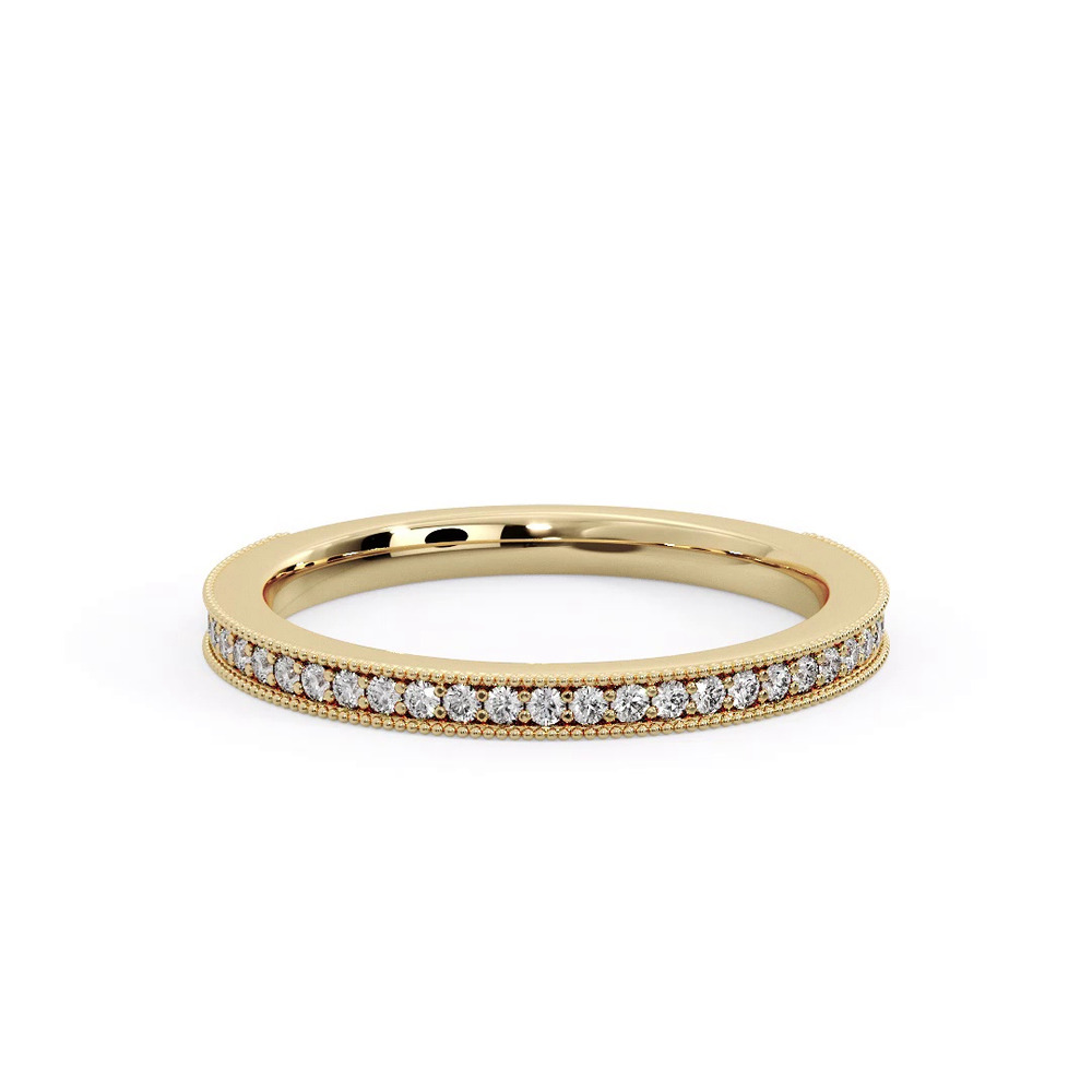 360 degree view of Ryleigh Milgrain Pave Band