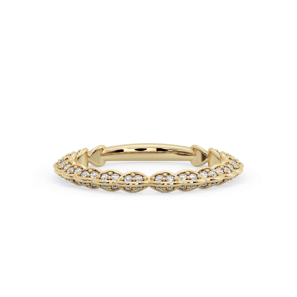 360 degree view of Cataleya Pave Leaf Band
