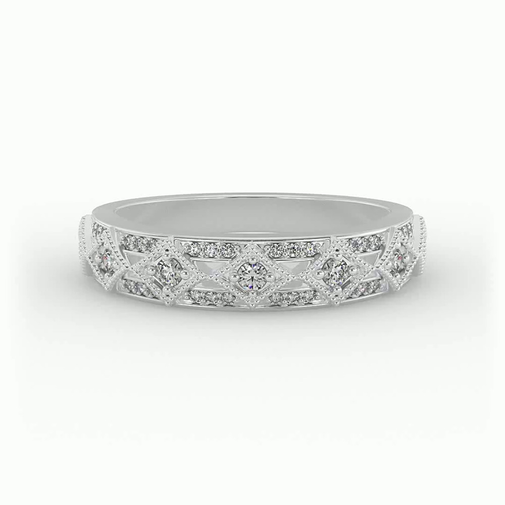 360 degree view of Paige Art Deco Diamond Band