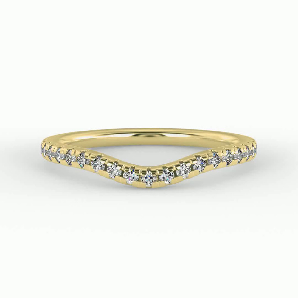 360 degree view of Bella Pavé Contoured Band