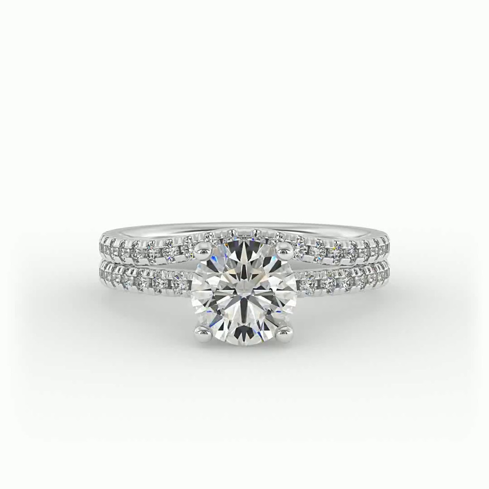 360 degree view of Gabriella Pavé Contoured Band