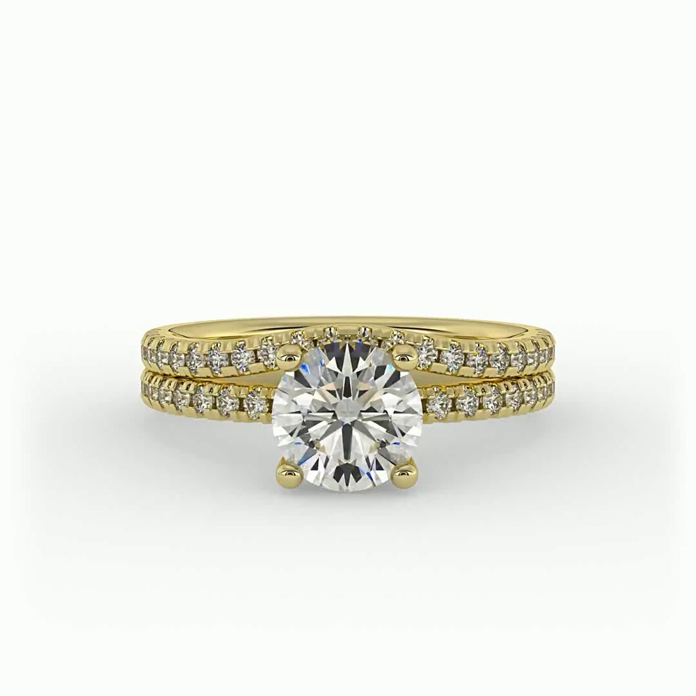 360 degree view of Gabriella Pavé Contoured Band