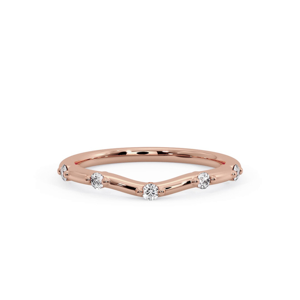 360 degree view of Mariana Curved Pave Band