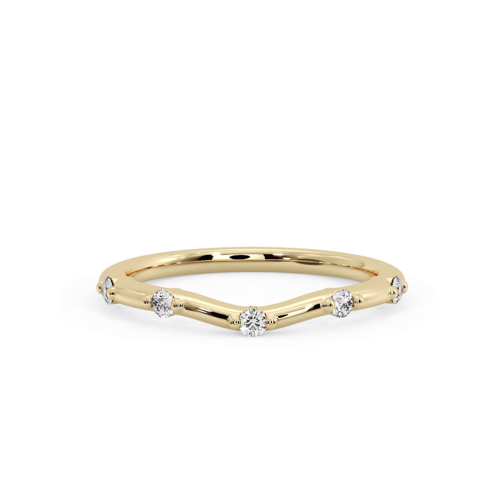 360 degree view of Mariana Curved Pave Band