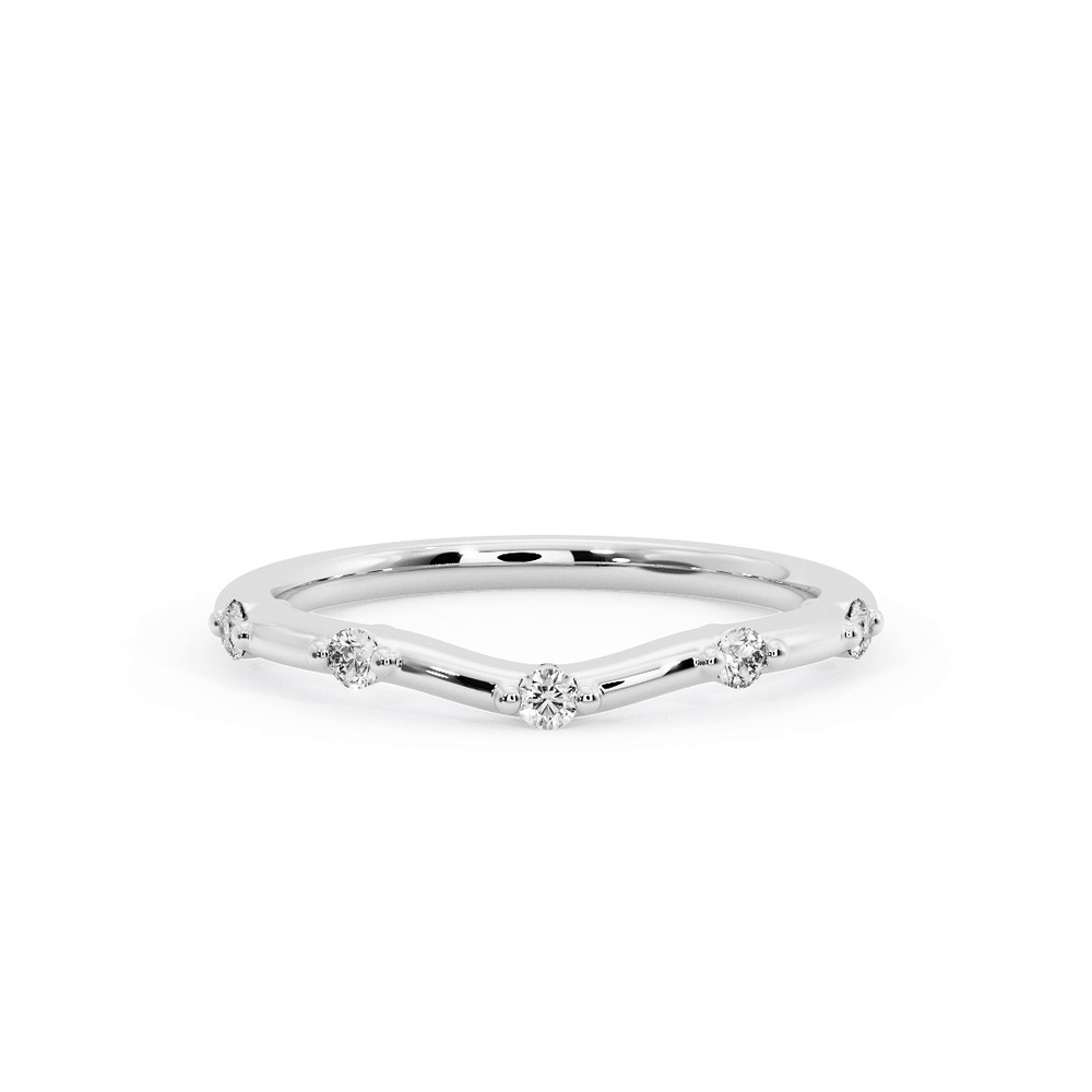 360 degree view of Mariana Curved Pave Band
