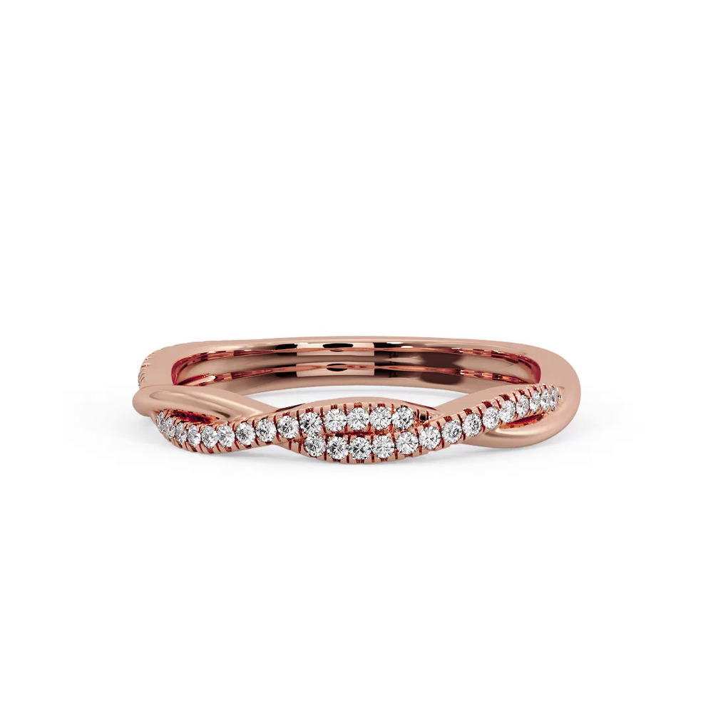 360 degree view of Jimena Twisted Pave Band