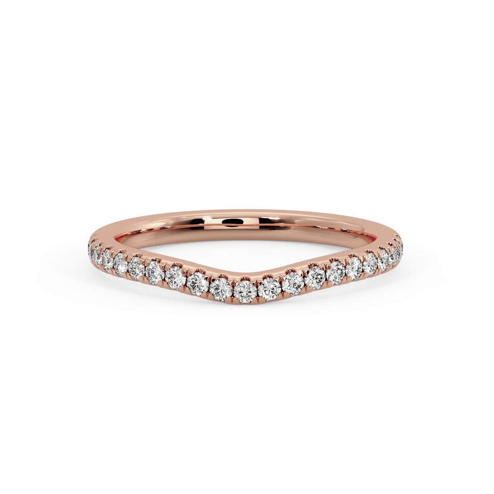 360 degree view of Sylvie Curved Pavé Band
