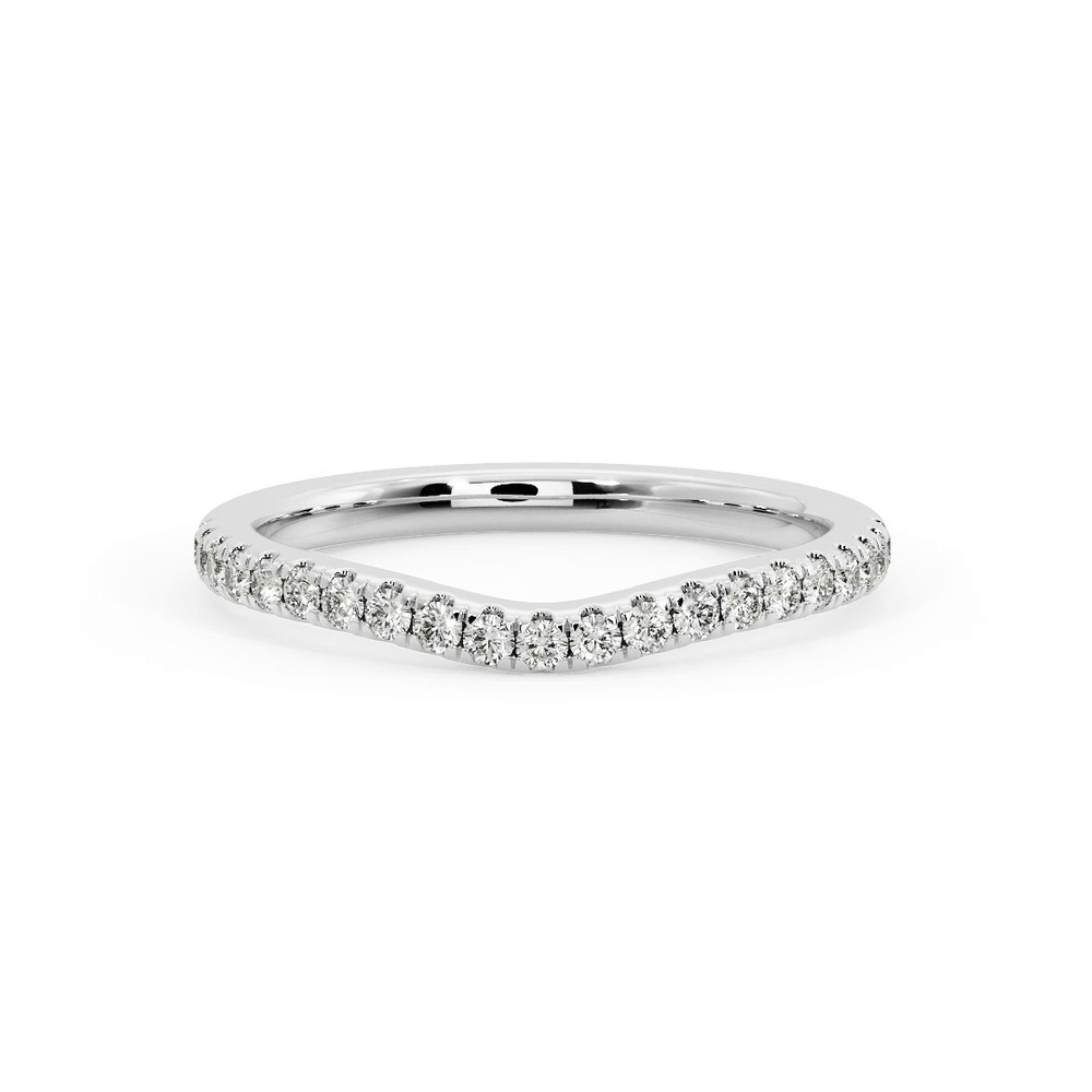 360 degree view of Sylvie Curved Pavé Band