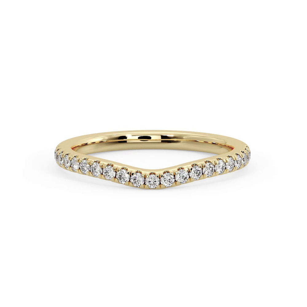 360 degree view of Sylvie Curved Pavé Band
