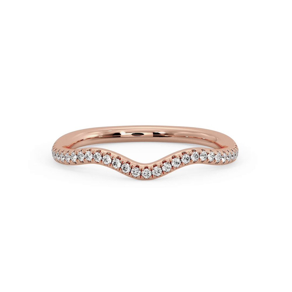 360 degree view of Kaliyah Curved Pavé Band