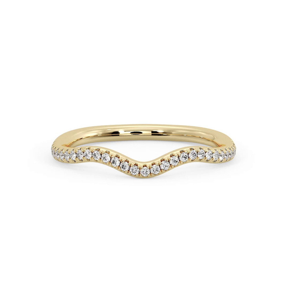 360 degree view of Kaliyah Curved Pavé Band