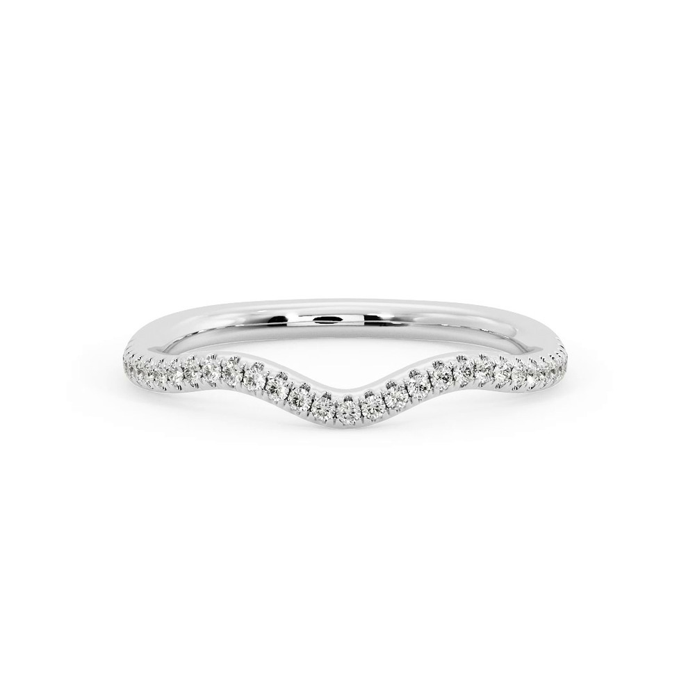 360 degree view of Kaliyah Curved Pavé Band