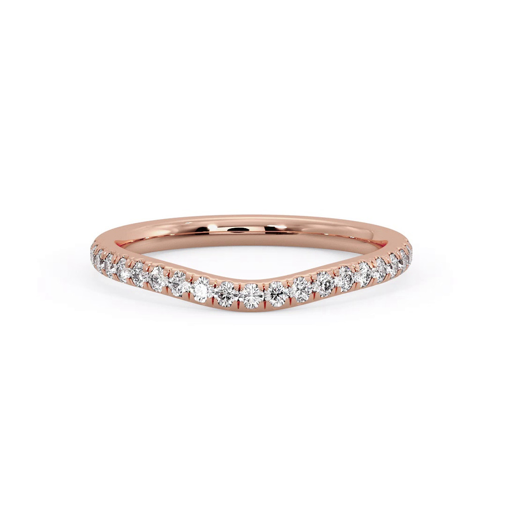 360 degree view of Cecelia Pavé Curved Band