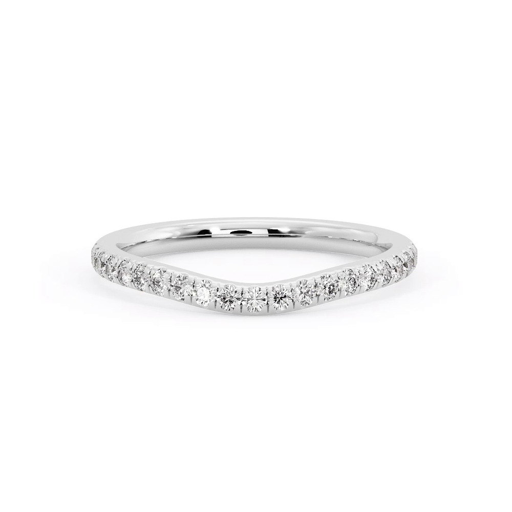 360 degree view of Cecelia Pavé Curved Band