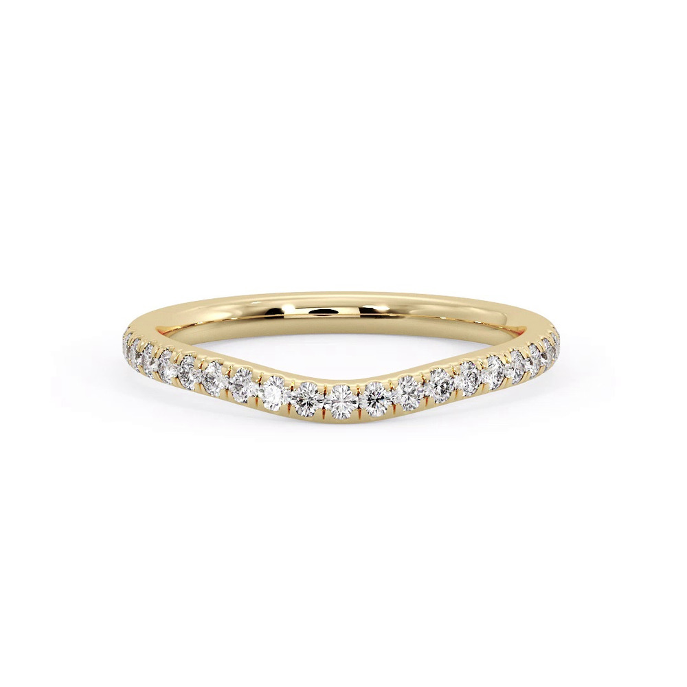 360 degree view of Cecelia Pavé Curved Band