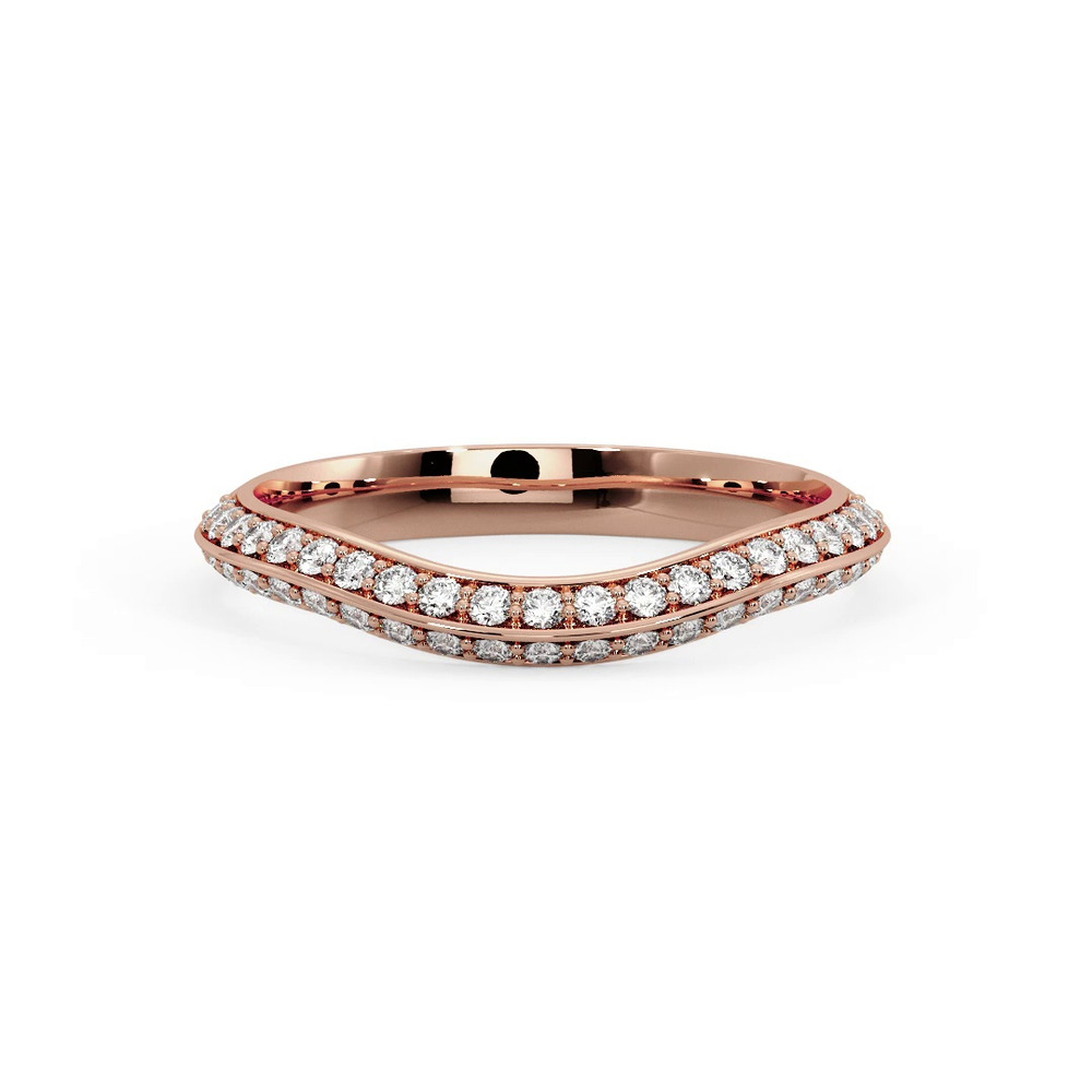 360 degree view of Gloria Knife-Edge Pavé Band