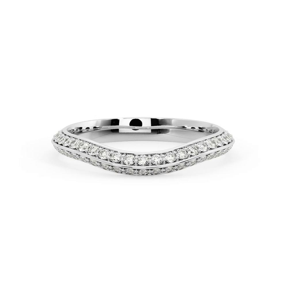 360 degree view of Gloria Knife-Edge Pavé Band