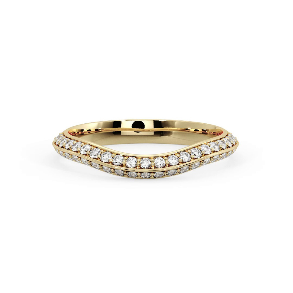360 degree view of Gloria Knife-Edge Pavé Band
