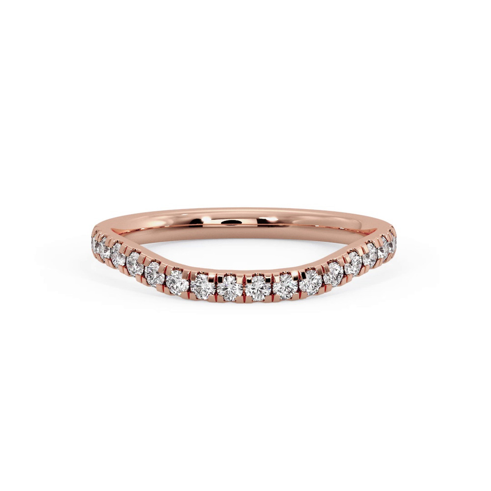 360 degree view of Abby Curved Pavé Band