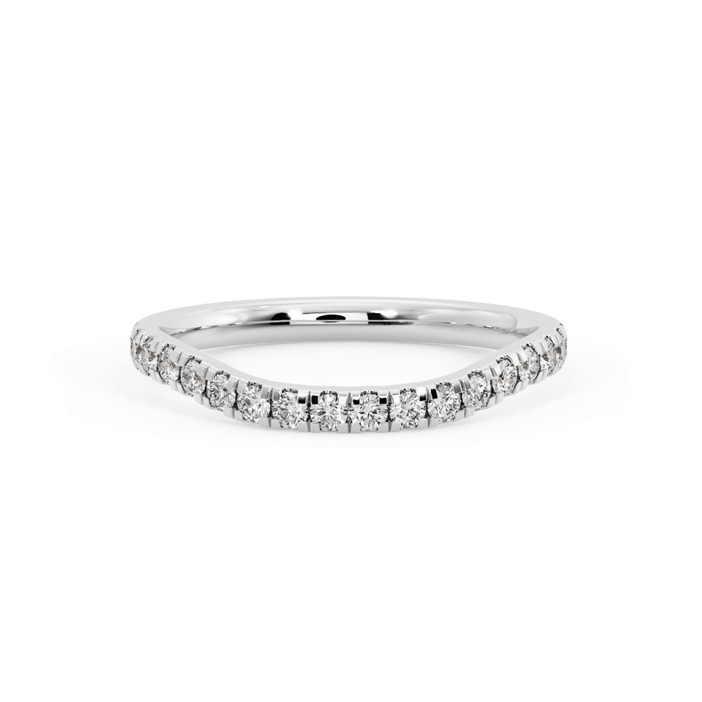 360 degree view of Abby Curved Pavé Band