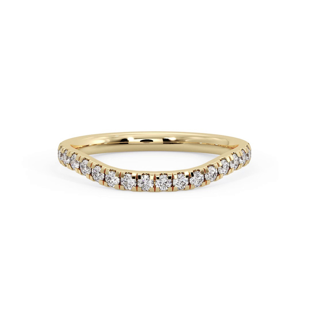 360 degree view of Abby Curved Pavé Band
