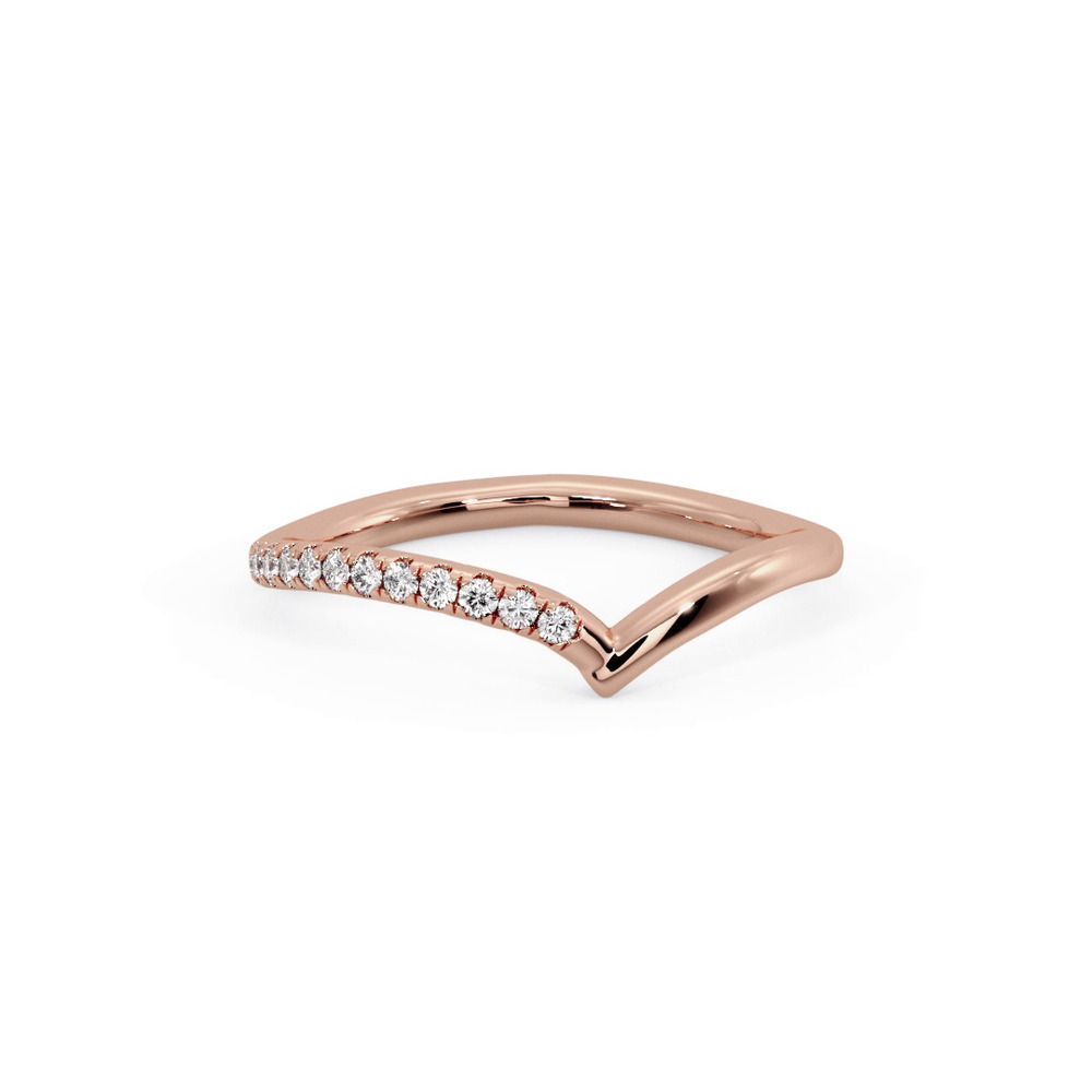 360 degree view of Davina Off-Centered Chevron Pavé Band