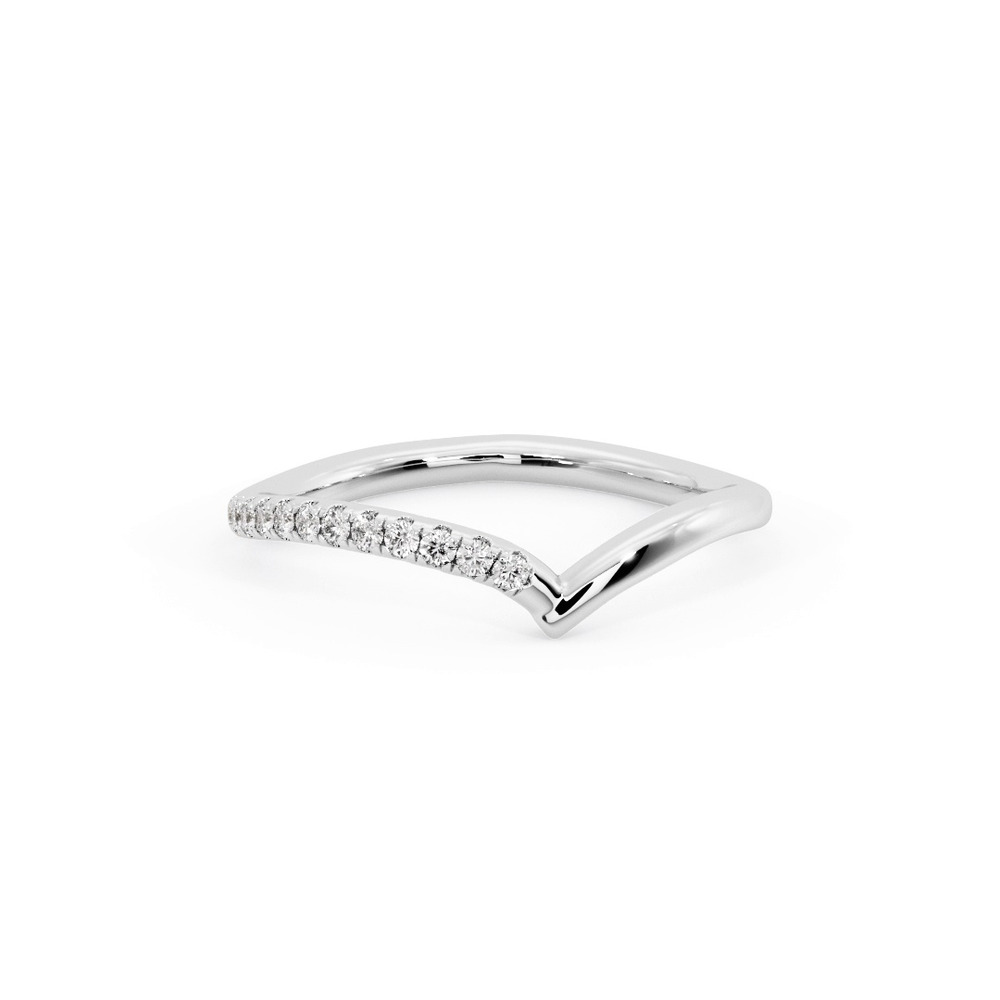 360 degree view of Davina Off-Centered Chevron Pavé Band