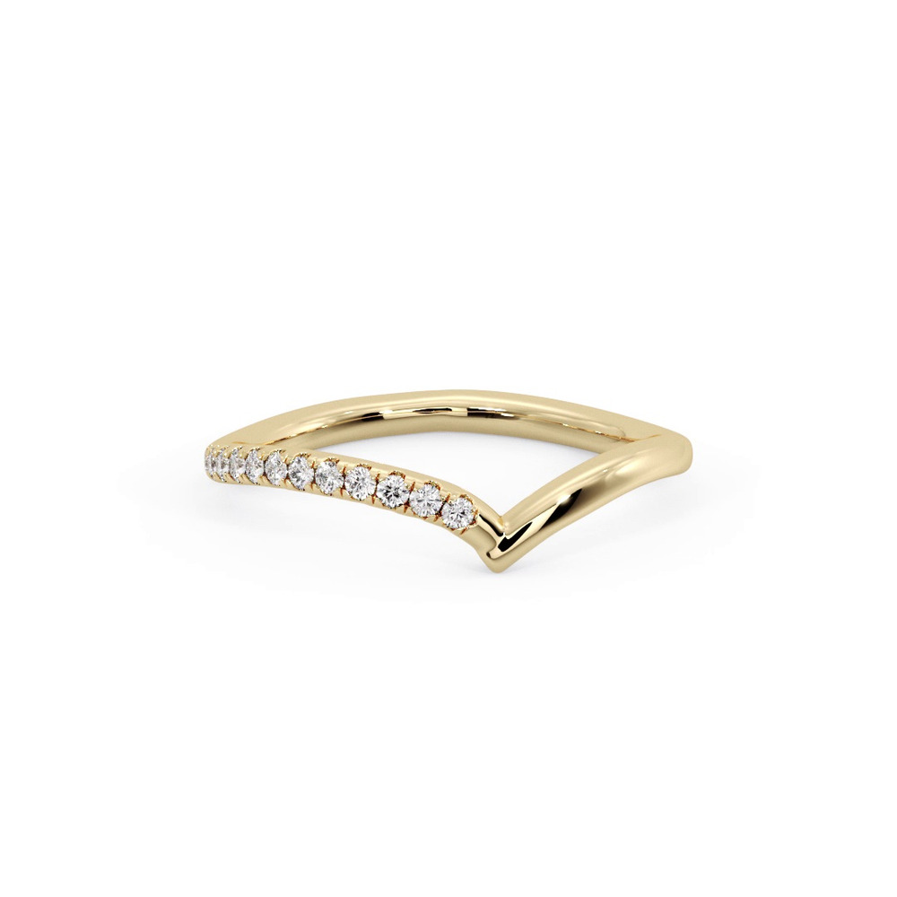 360 degree view of Davina Off-Centered Chevron Pavé Band