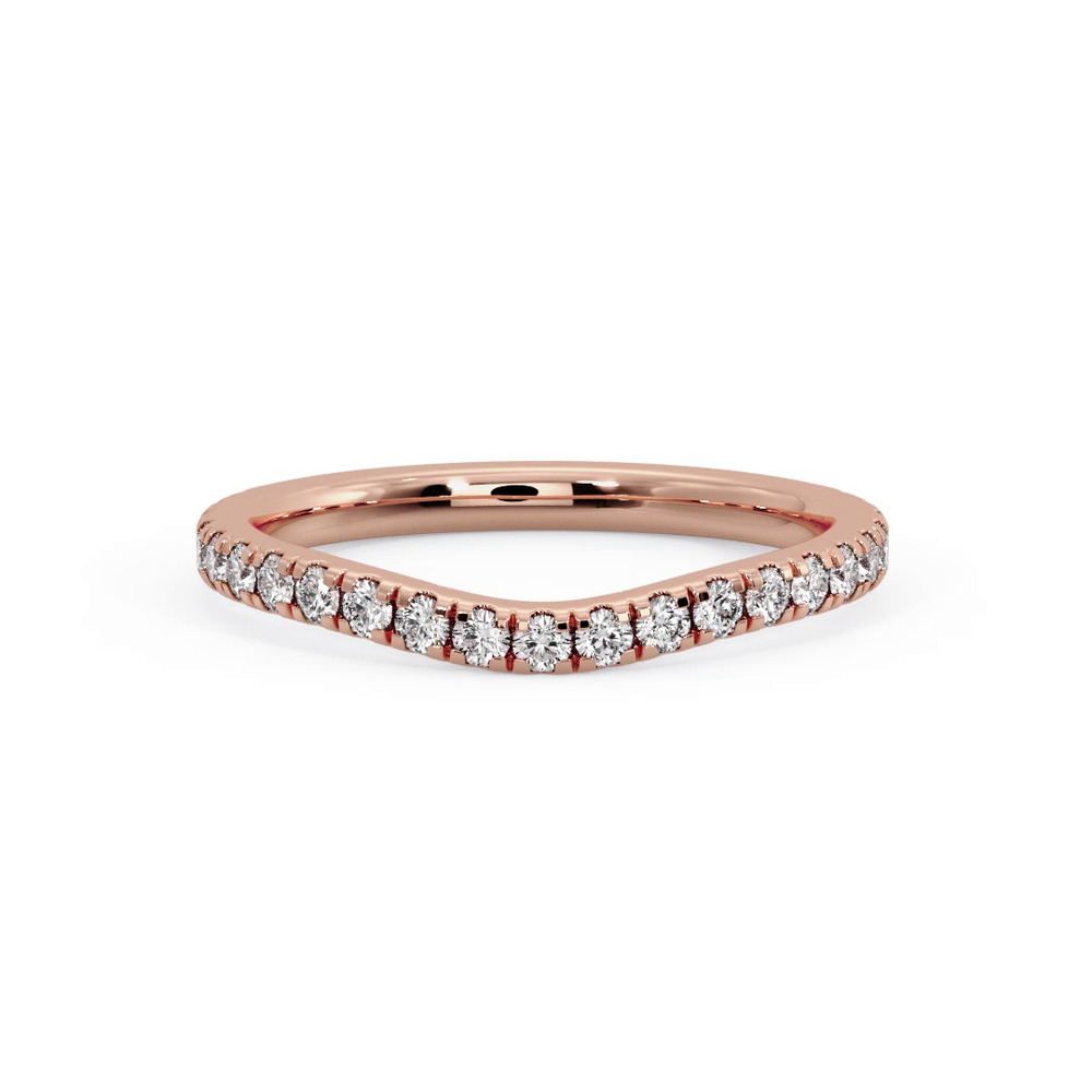 360 degree view of Lylah Curved Pavé Band