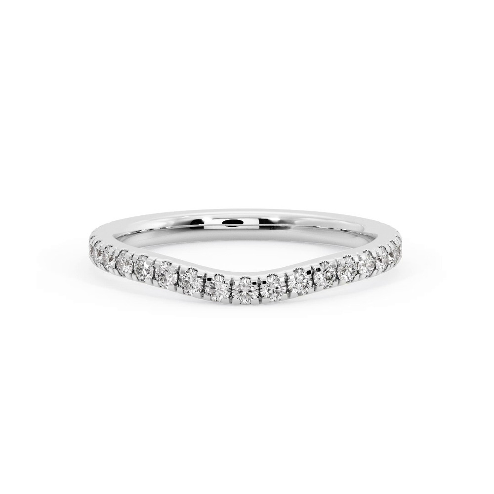 360 degree view of Lylah Curved Pavé Band
