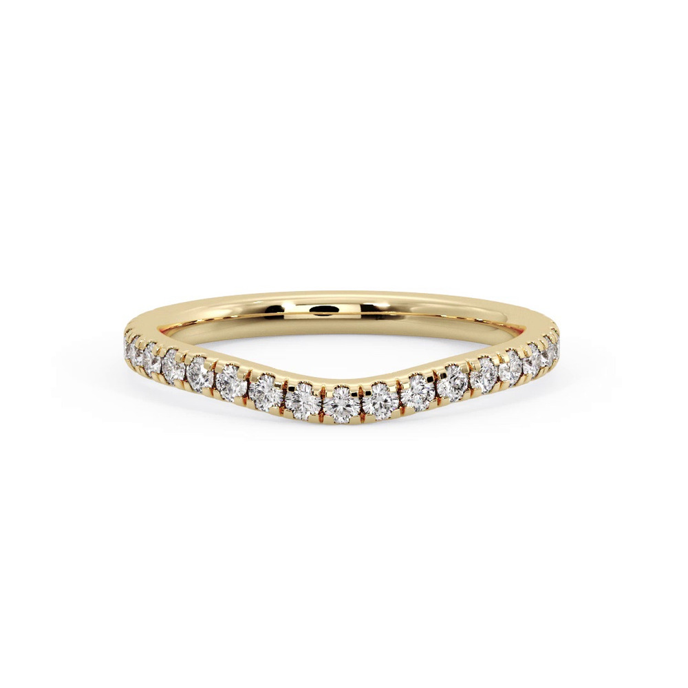 360 degree view of Lylah Curved Pavé Band