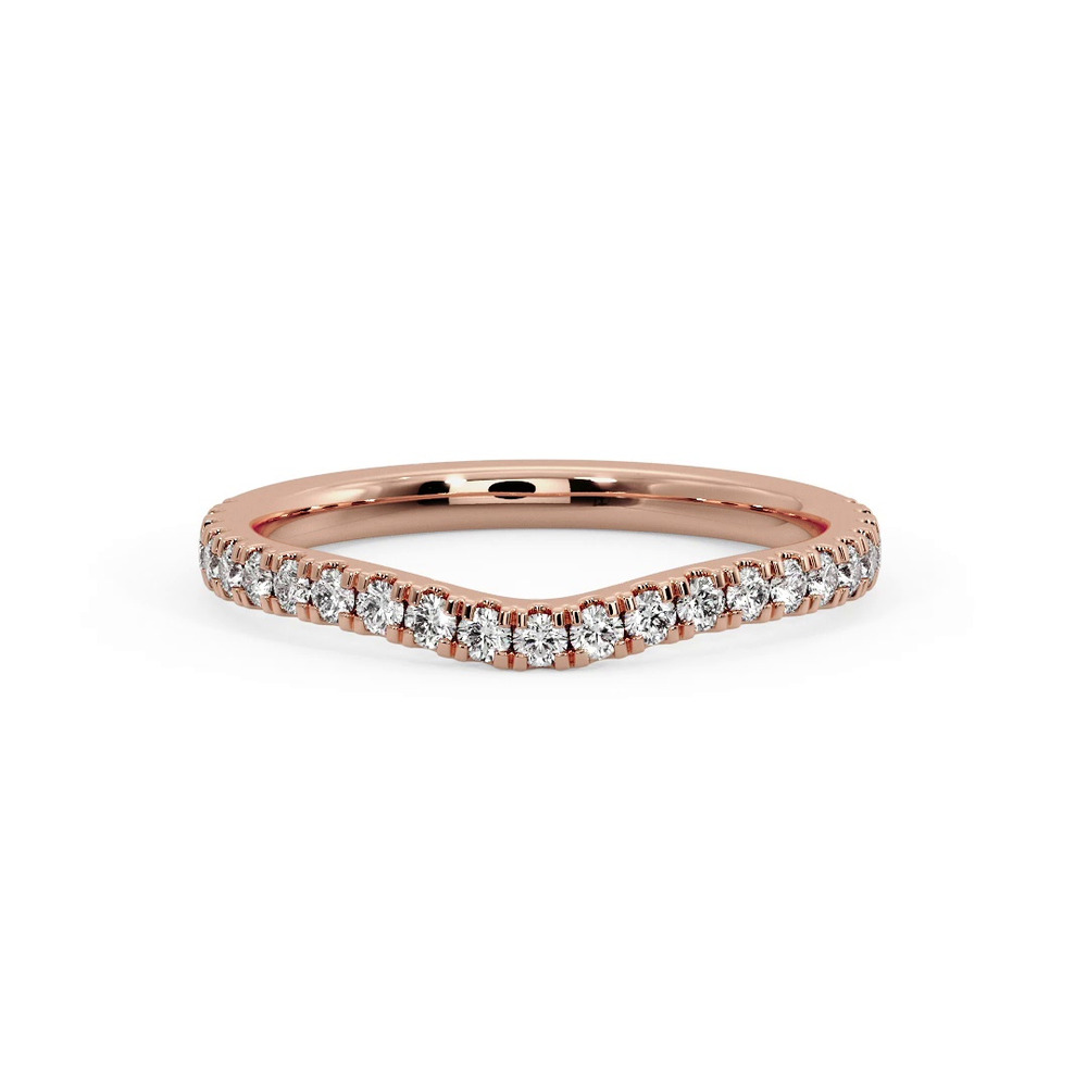 360 degree view of Opal Pavé Curved Band