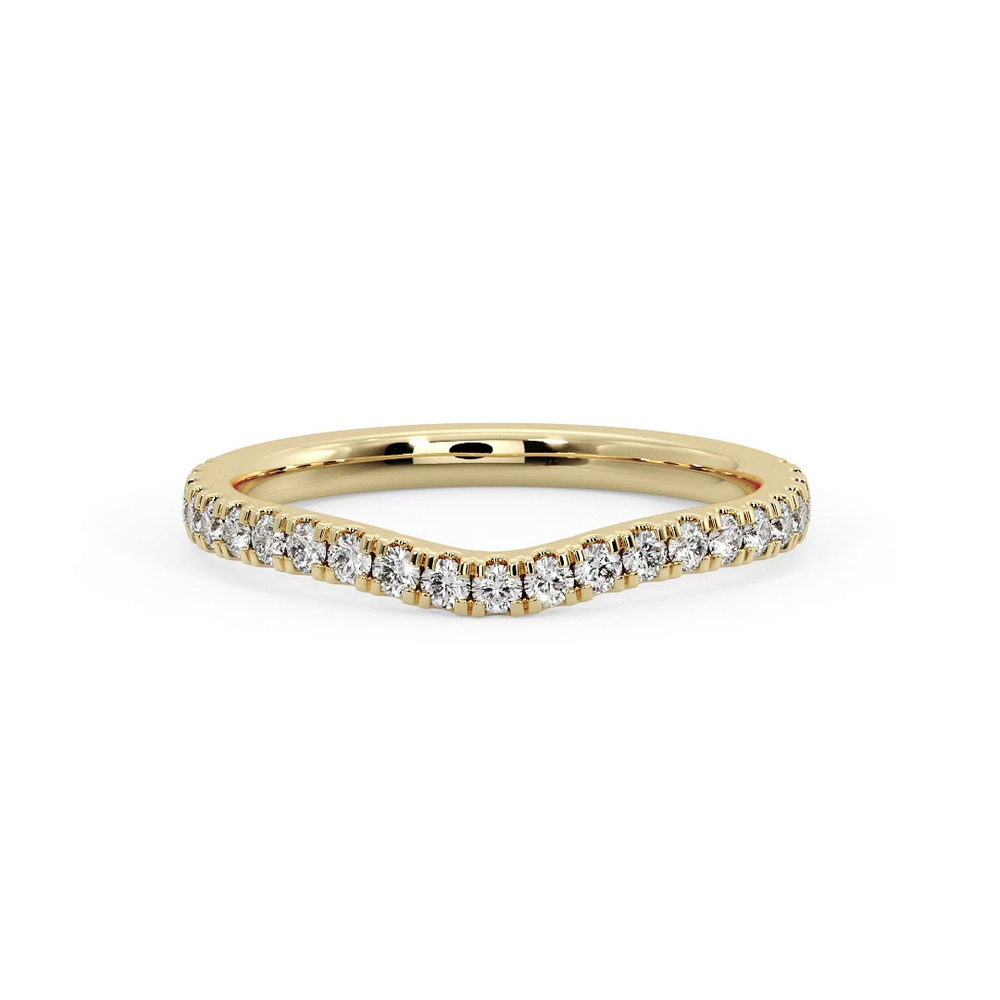 360 degree view of Opal Pavé Curved Band