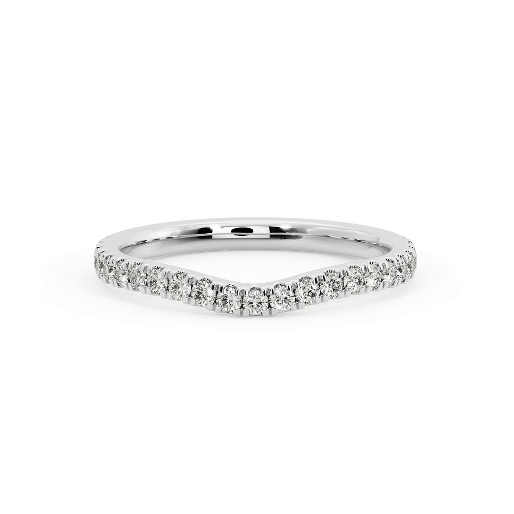 360 degree view of Opal Pavé Curved Band