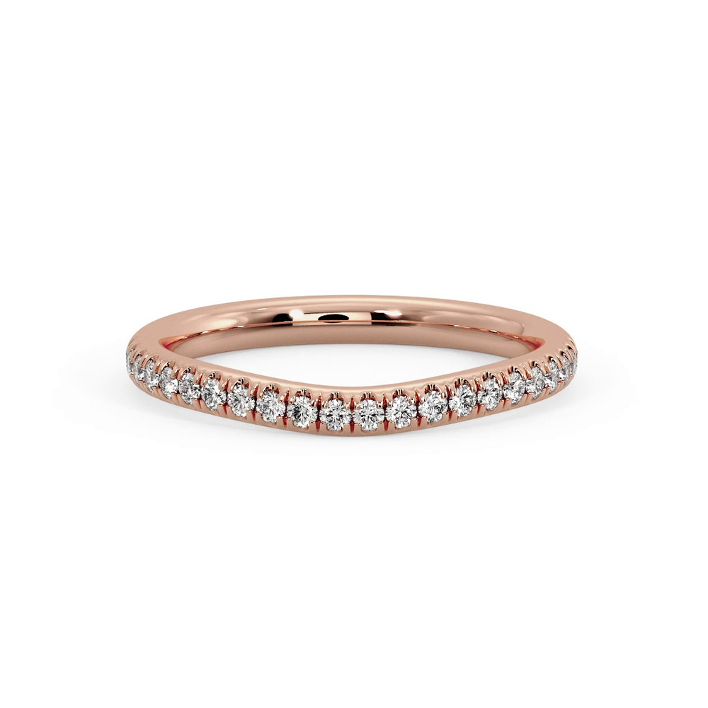 360 degree view of Aleena Curved Pavé Band