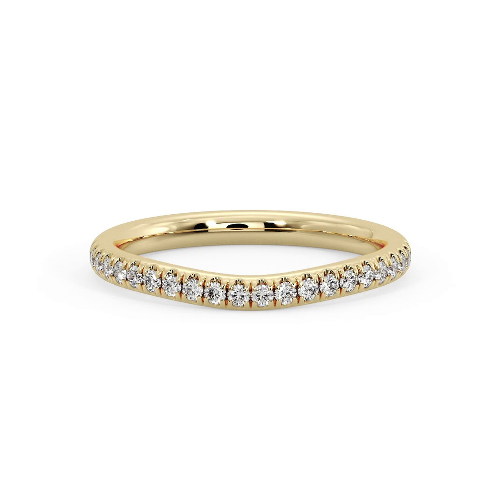 360 degree view of Aleena Curved Pavé Band