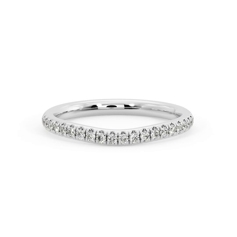 360 degree view of Frankie Curved Pavé Band
