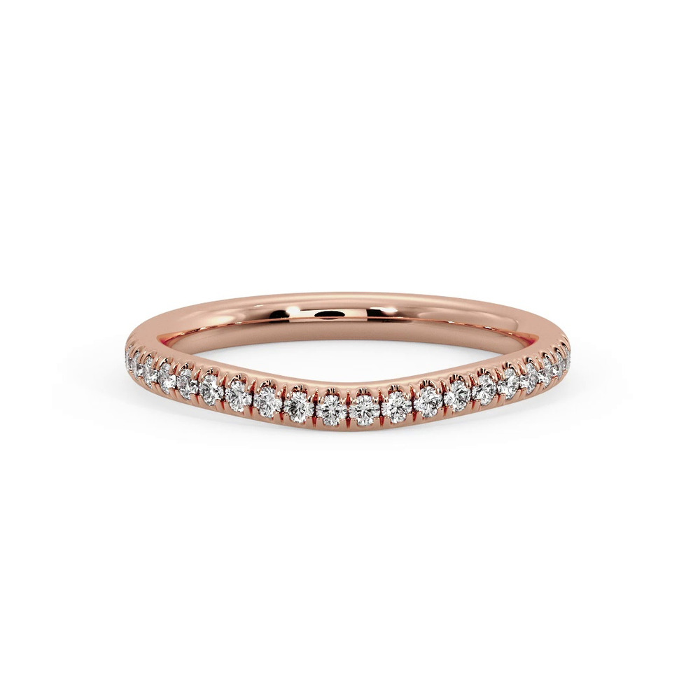 360 degree view of Ellis Curved Pavé Band
