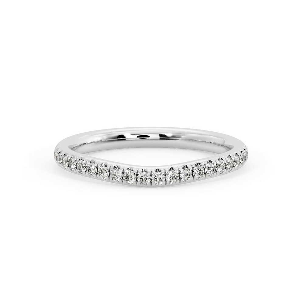 360 degree view of Ellis Curved Pavé Band