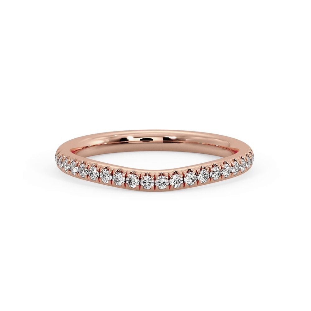 360 degree view of Kathryn Curved Pavé Band
