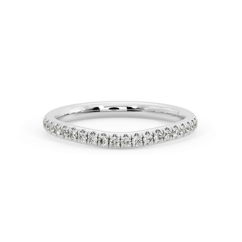360 degree view of Kathryn Curved Pavé Band
