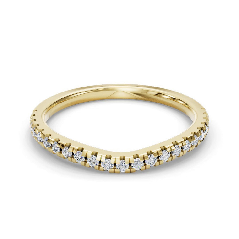 360 degree view of Tillie Curved Pavé Band