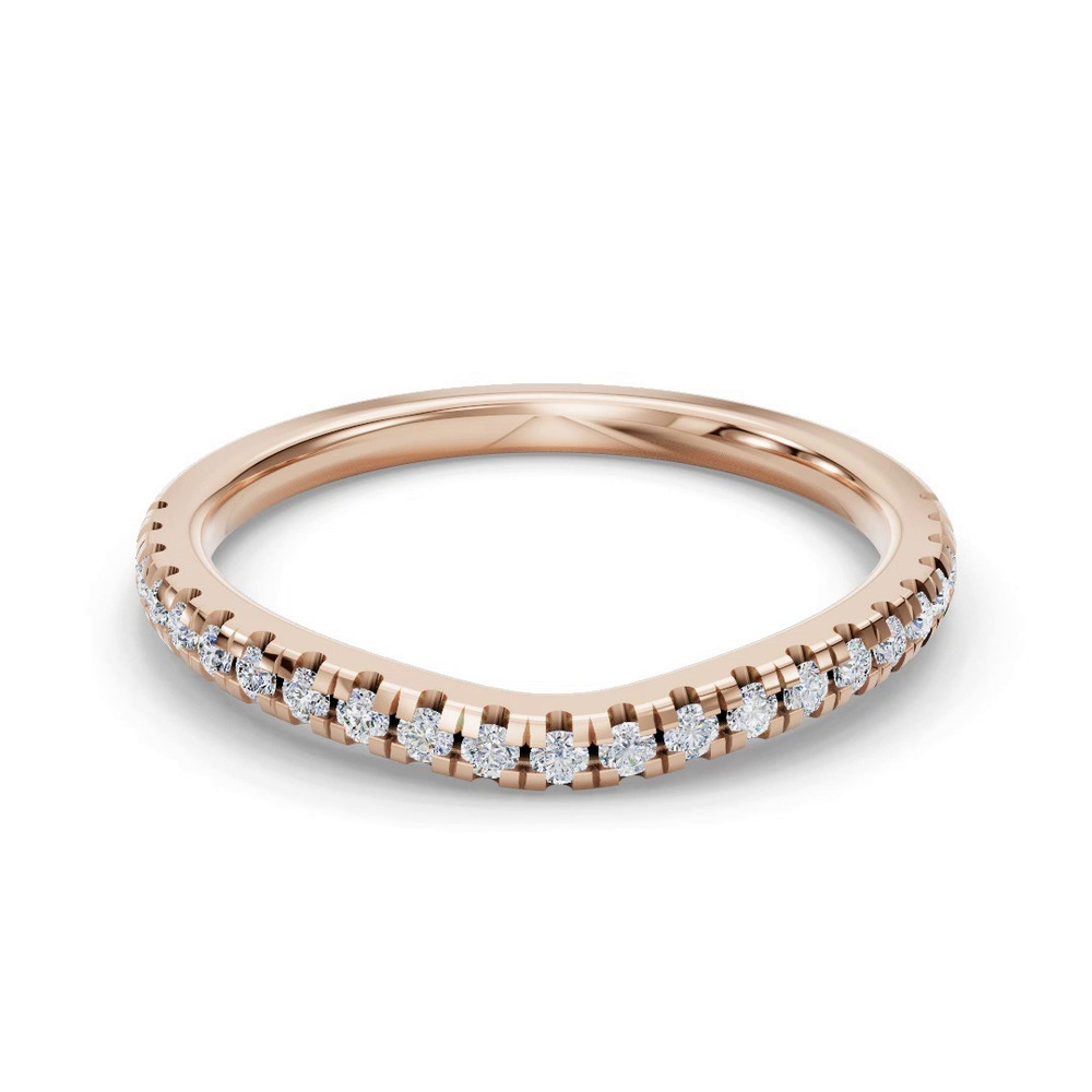 360 degree view of Remy Curved Pavé Band