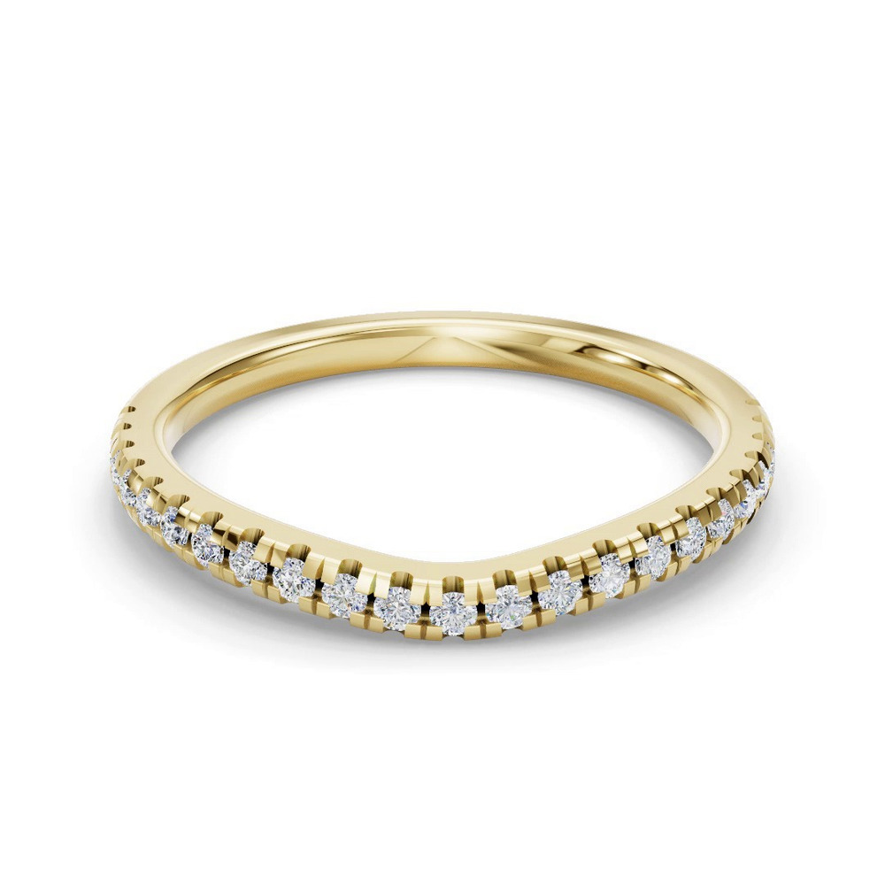 360 degree view of Remy Curved Pavé Band
