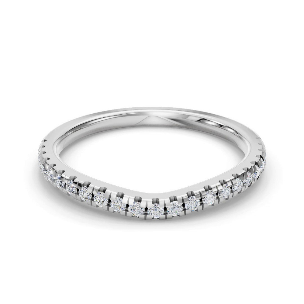 360 degree view of Remy Curved Pavé Band