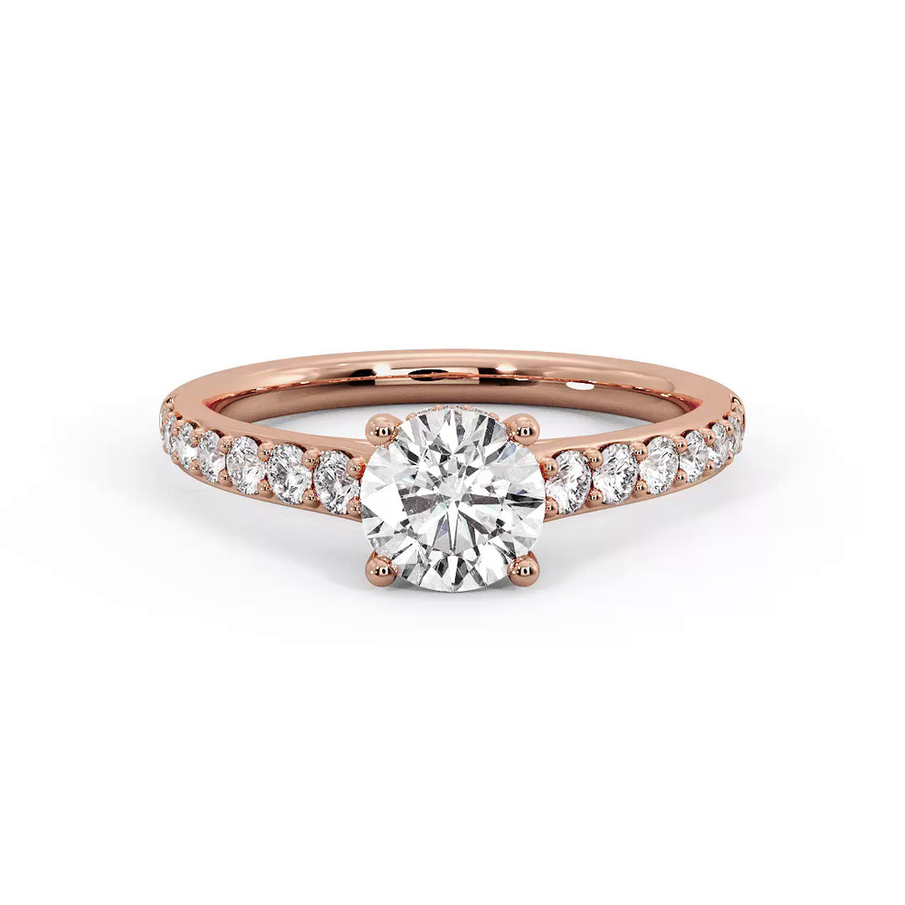 360 degree view of Abigail Pave Engagement Ring With Hidden Halo