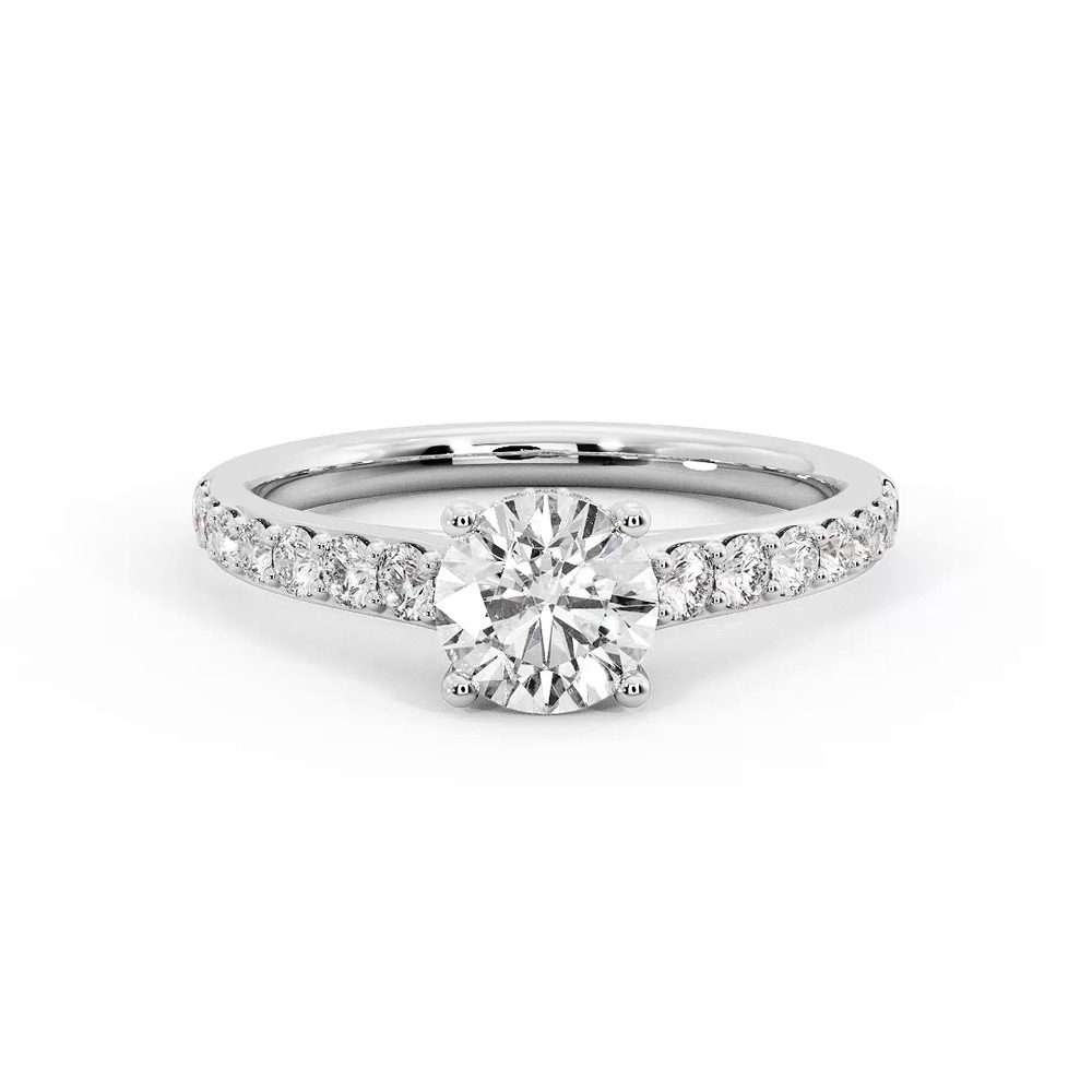 360 degree view of Abigail Pave Engagement Ring With Hidden Halo