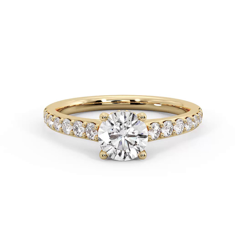 360 degree view of Abigail Pave Engagement Ring With Hidden Halo